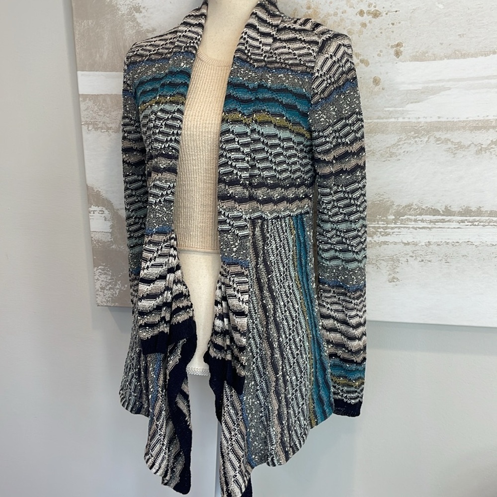 Nic+Zoe Shaded Stripes Cardigan in Eclipse Size-Small NWOT